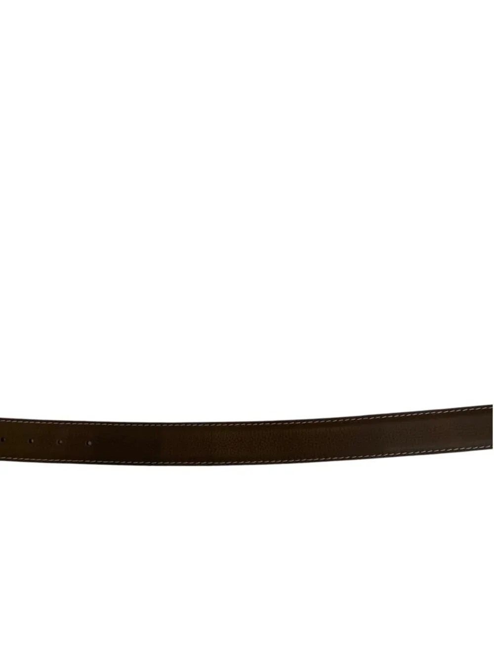 L.E.N. LEN Men's Genuine French Calf Leather Belt Brown with Pebble Grain USA 46